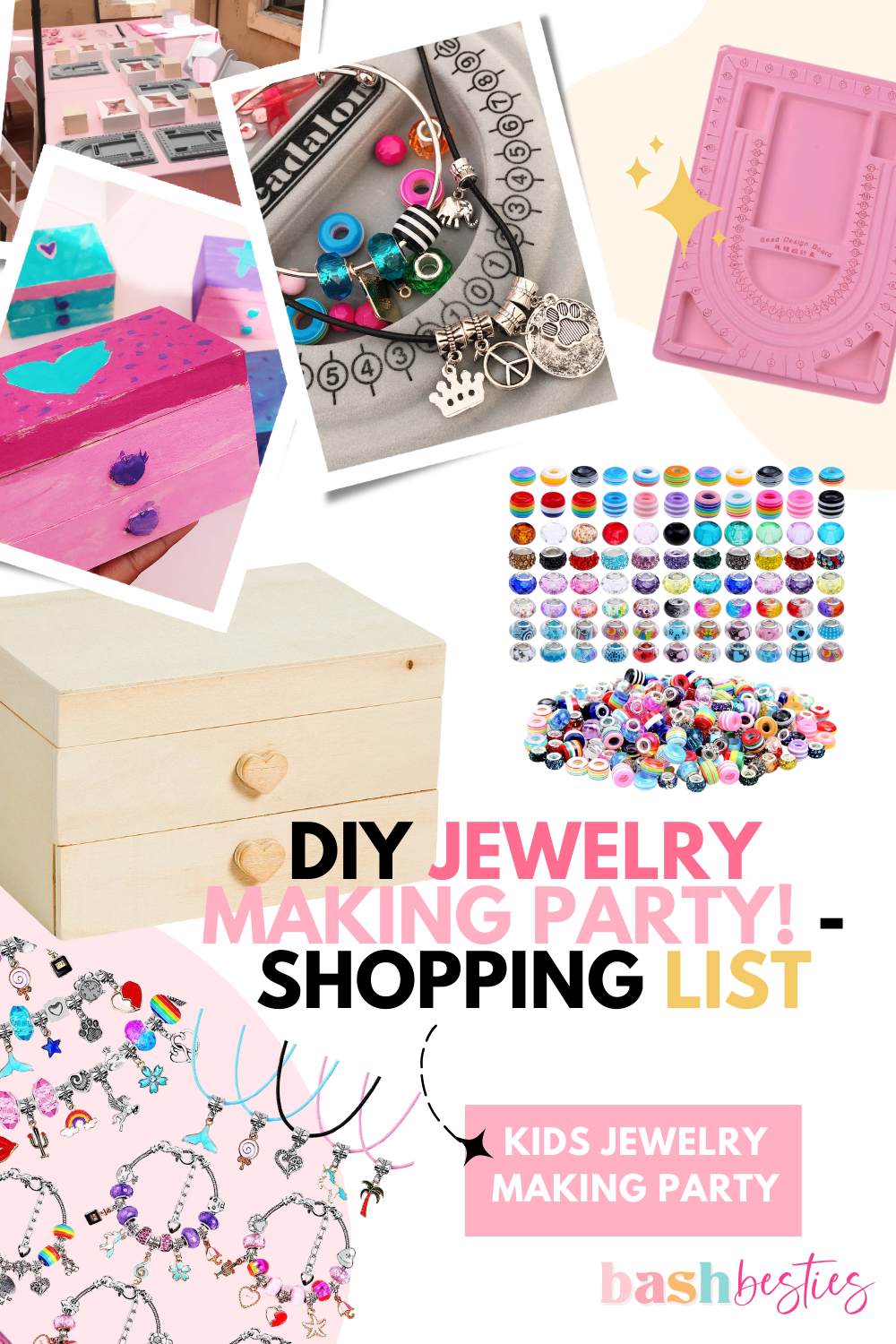 ewelry Making Party Kids Craft Ideas Decorations and Shopping List Guide - Bash Besties Blog