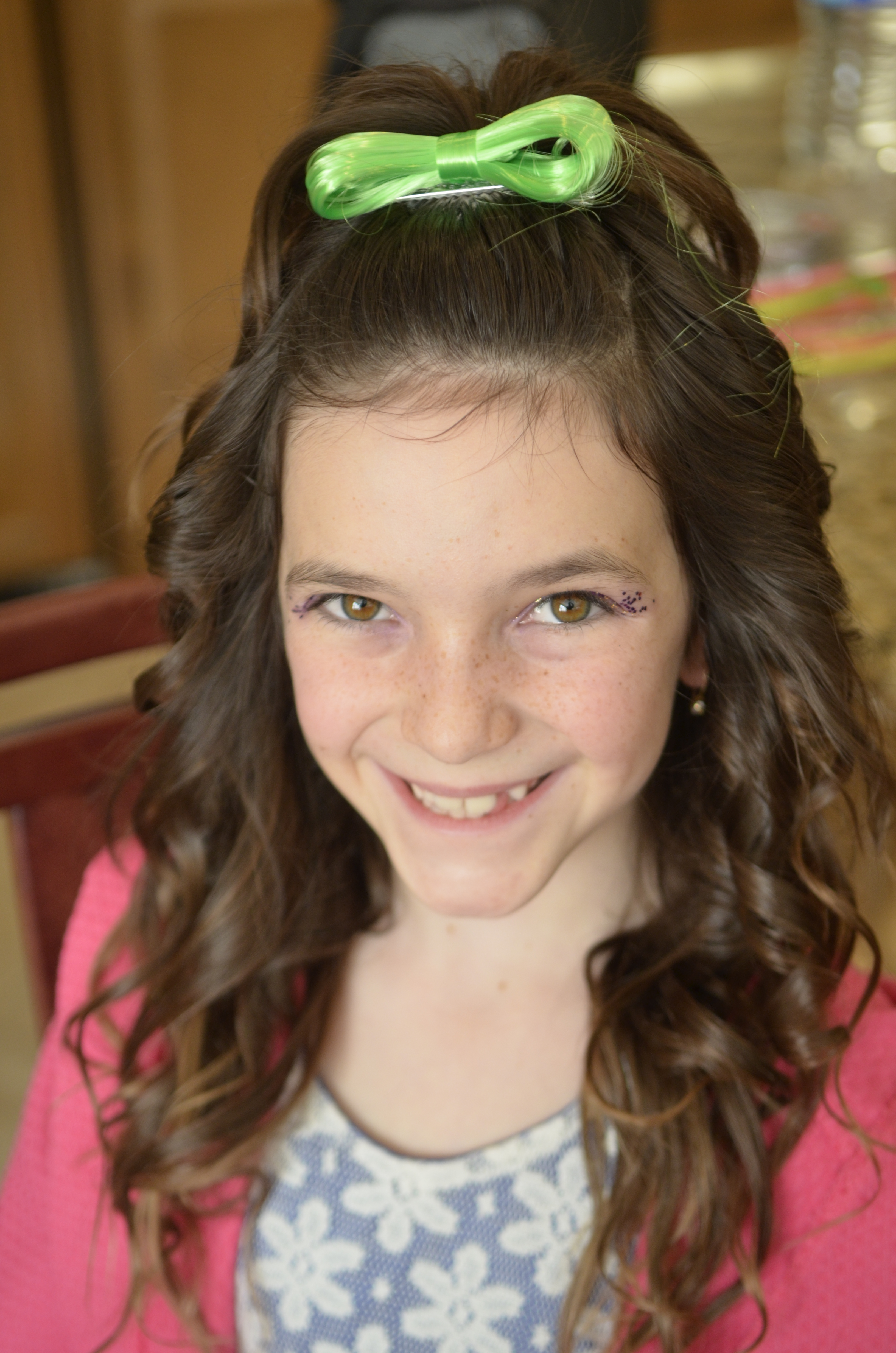 pink green kids spa party hairstyles hair braiding makeup makeovers at home